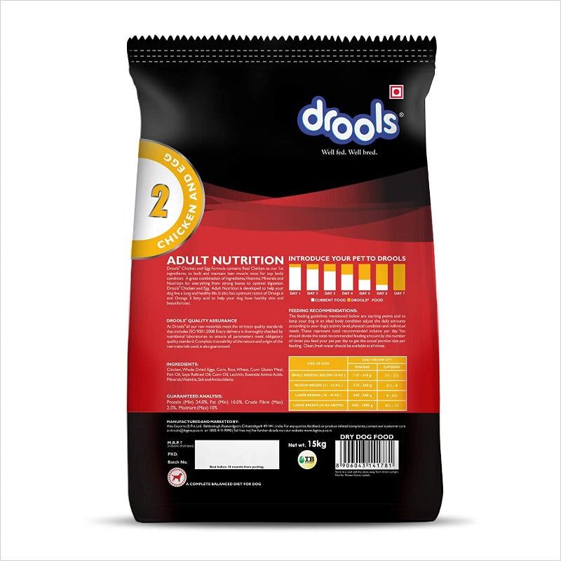 Drools Dry Dog Food - Chicken and Egg - Back