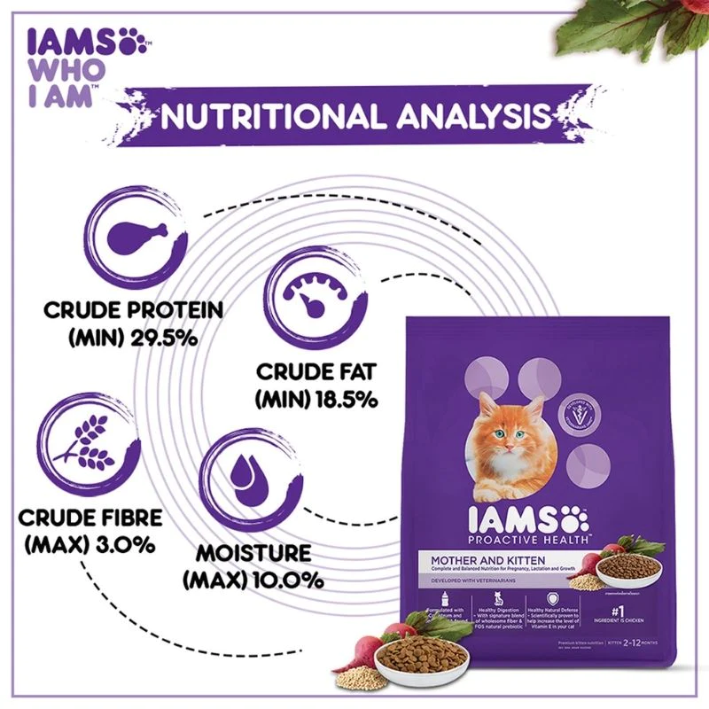 IAMS Dry Food for Mother Cats and Kittens - Chicken - Analysis