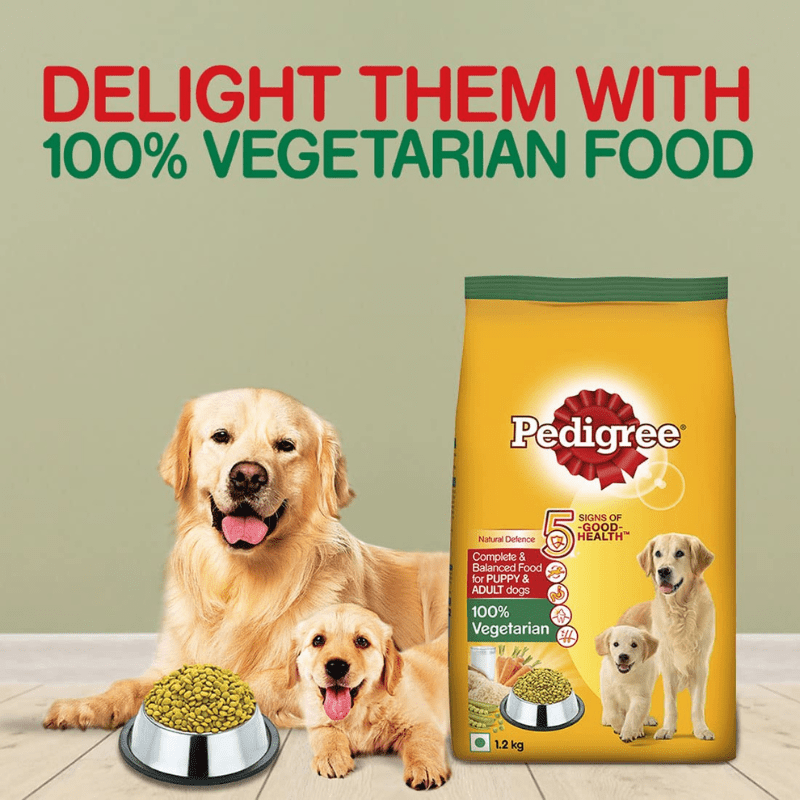 Pedigree 100% Vegetarian Complete & Balanced Food for Puppy & Adult Dogs - Information