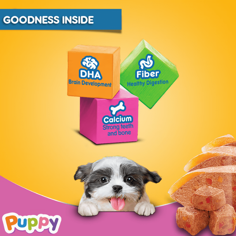 Pedigree Puppy Wet Dog Food, Chicken Liver Flavour in Loaf with Vegetables - Goodness