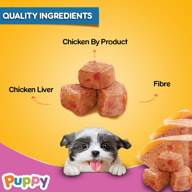Pedigree Puppy Wet Dog Food, Chicken Liver Flavour in Loaf with Vegetables - Ingredients