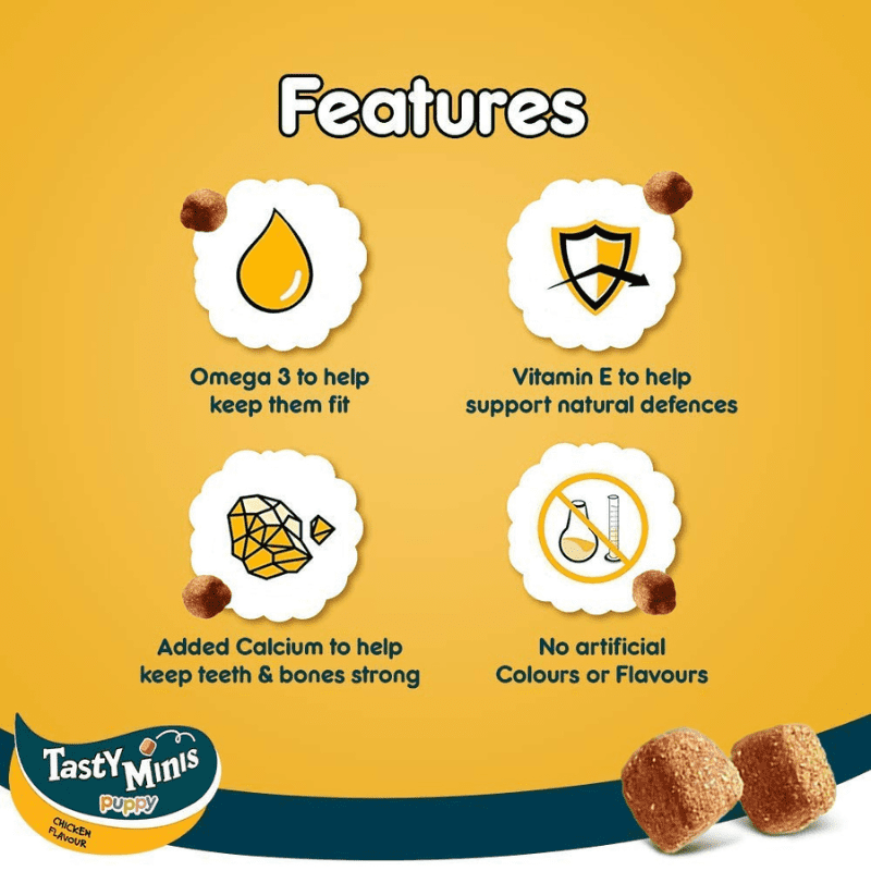 Pedigree Tasty Minis Cubes Puppy Dog Treat - Features