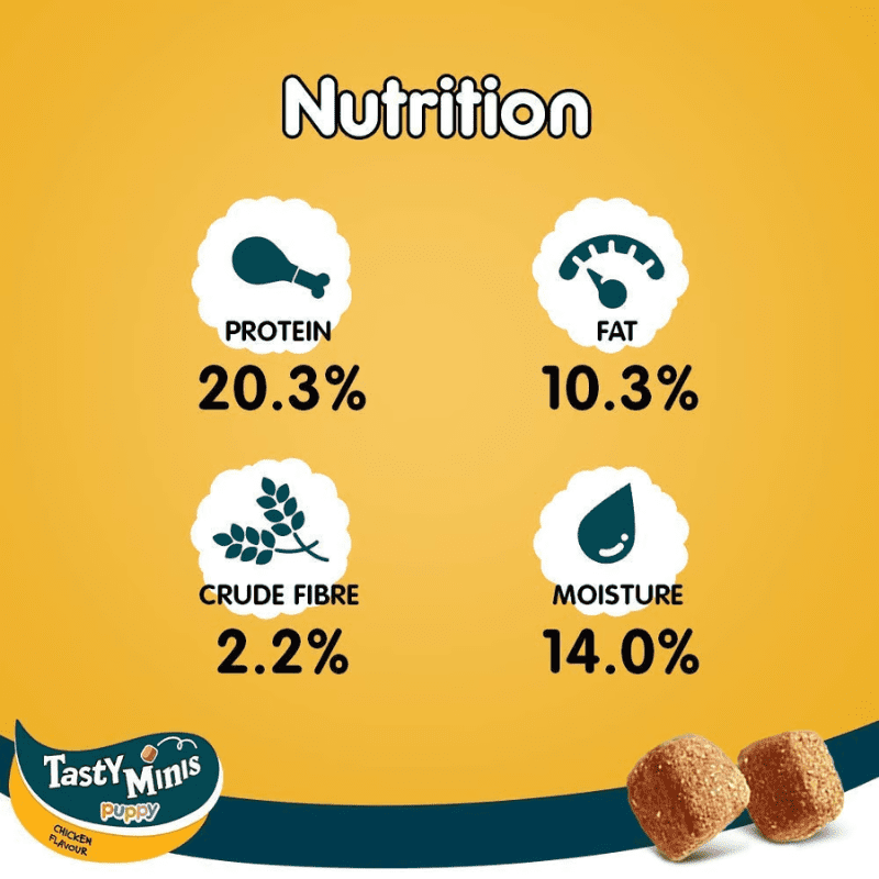 Pedigree Tasty Minis Cubes Puppy Dog Treat - Nutrition
