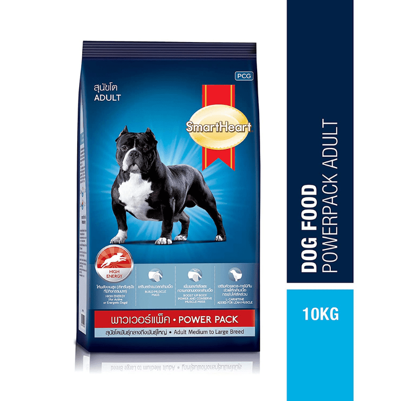 Smart Heart Dry Adult Dog Food Power Pack, Meat Flavor, 10 KG - Powerpack