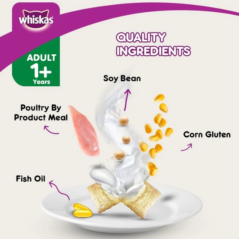 Whiskas Dry Cat Food for Adult Cats (1+ Years), Tuna Flavour - Ingredients